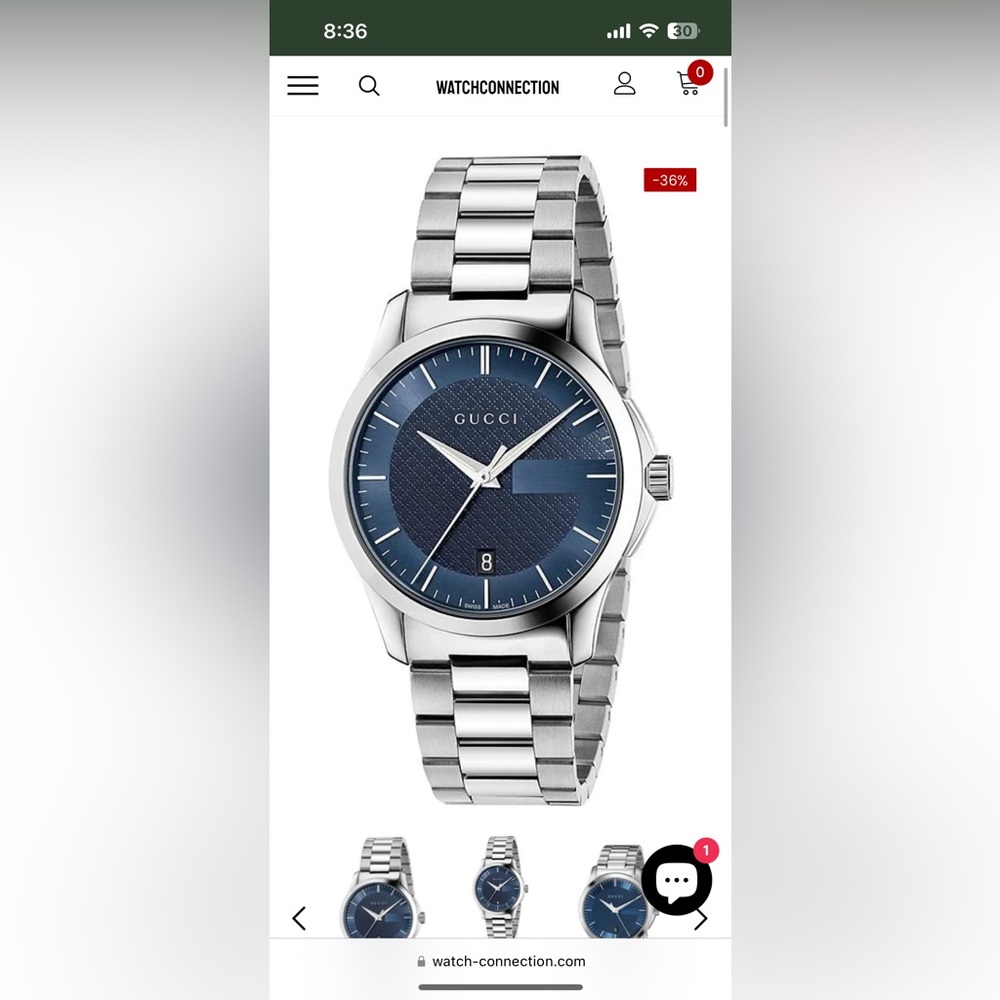 Gucci G Timeless Blue Dial Silver Steel Strap.